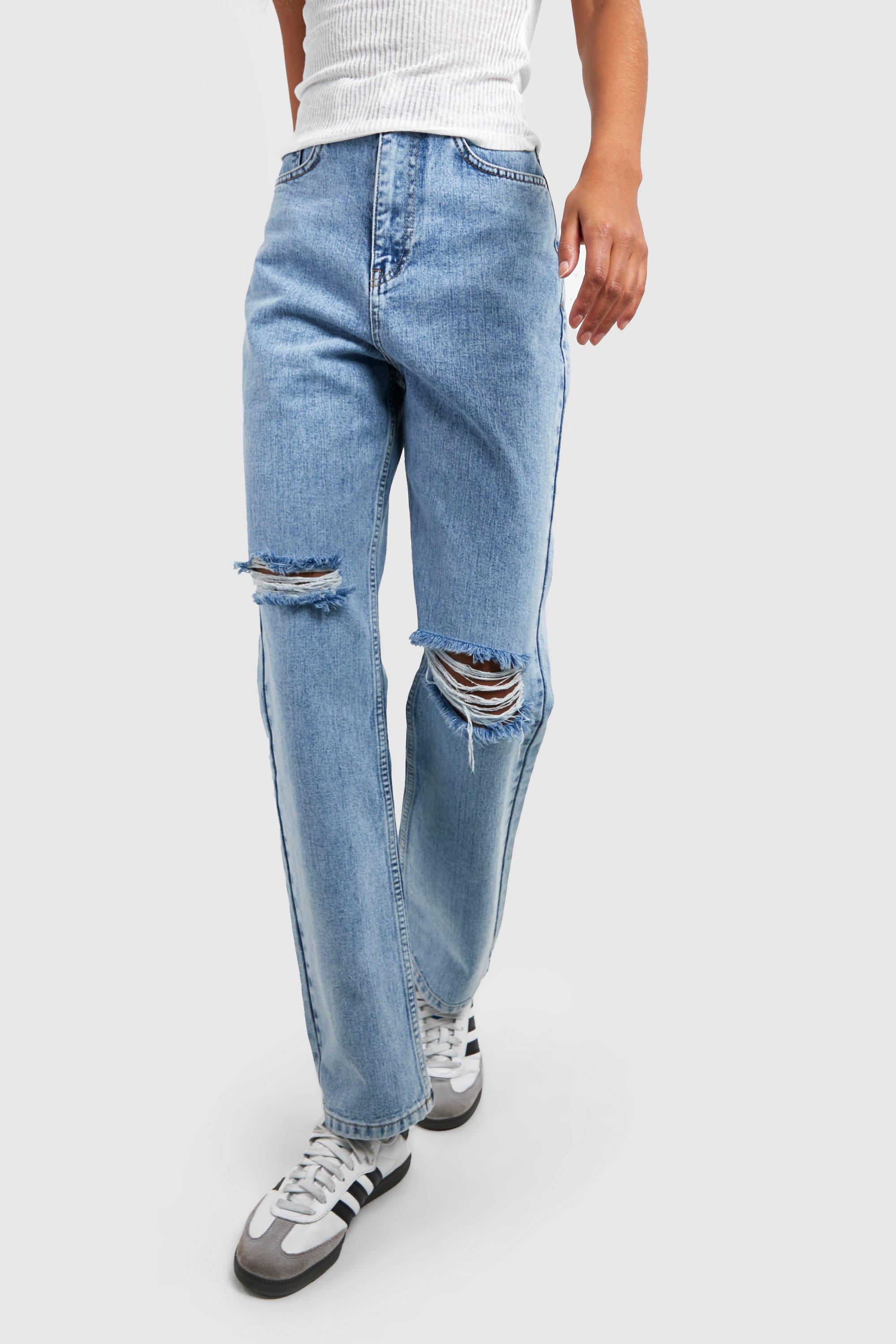 Acid wash store ripped skinny jeans